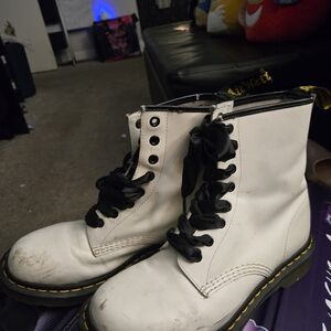 Dr. Martens White Leather Boots